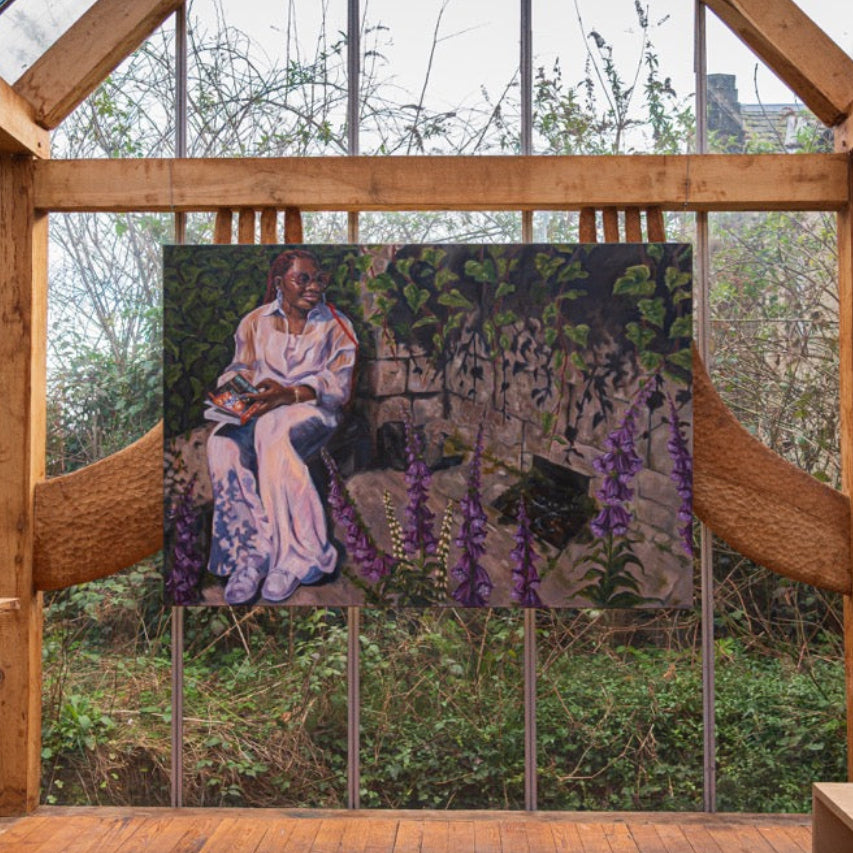 'The Blossoming Garden Where Time Dreams' 2025 Original Oil Painting by Shona Inatimi